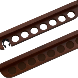 7 Cue Wall Rack w/ Bridge Clip - Chocolate